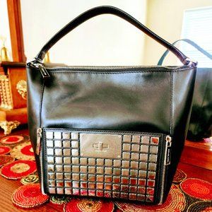 Michael Kors Medium Natalia Tile Shoulder Bag in Black